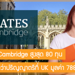 ทุน Gates Cambridge เรียนต่อสูงกว่าปริญญาตรีที่ UK มูลค่า 788,700 บาท สูงสุด 80 ทุน